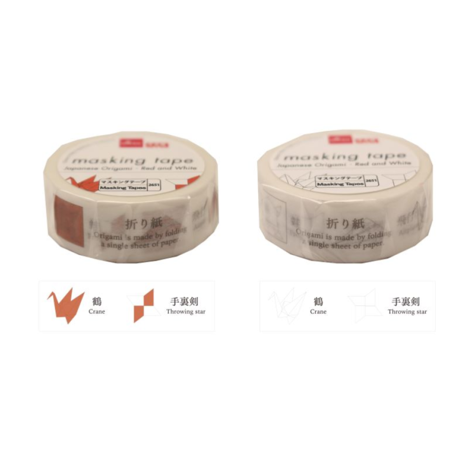 Masking Tape Japanese Origami Red and White