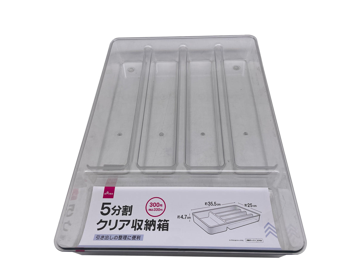 Five Compartments Clear Storage Box