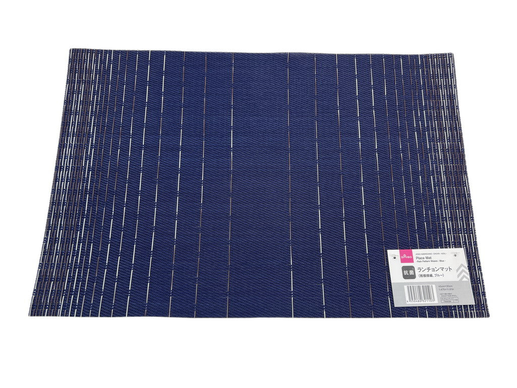 Place Mat Rain Pattern Weave Blue  45cm x 30cm