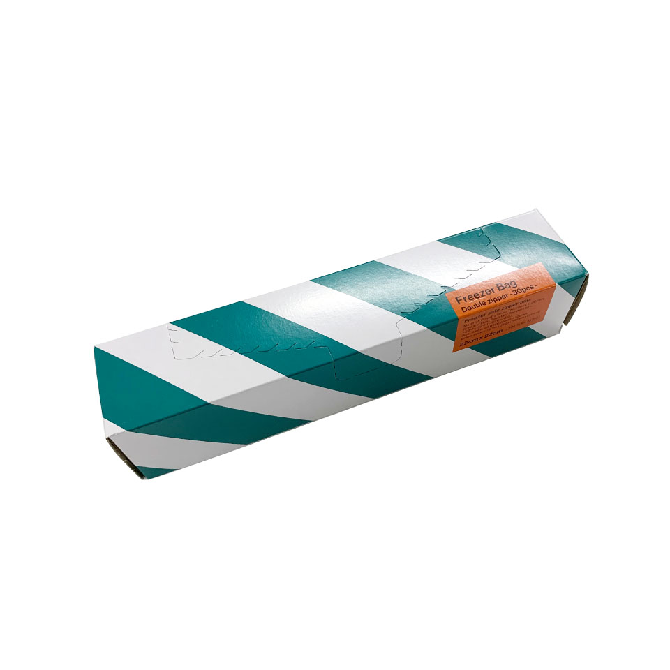 Double Zip Freezer Bag Regimental Stripes 36 Pieces 22cm x 22cm