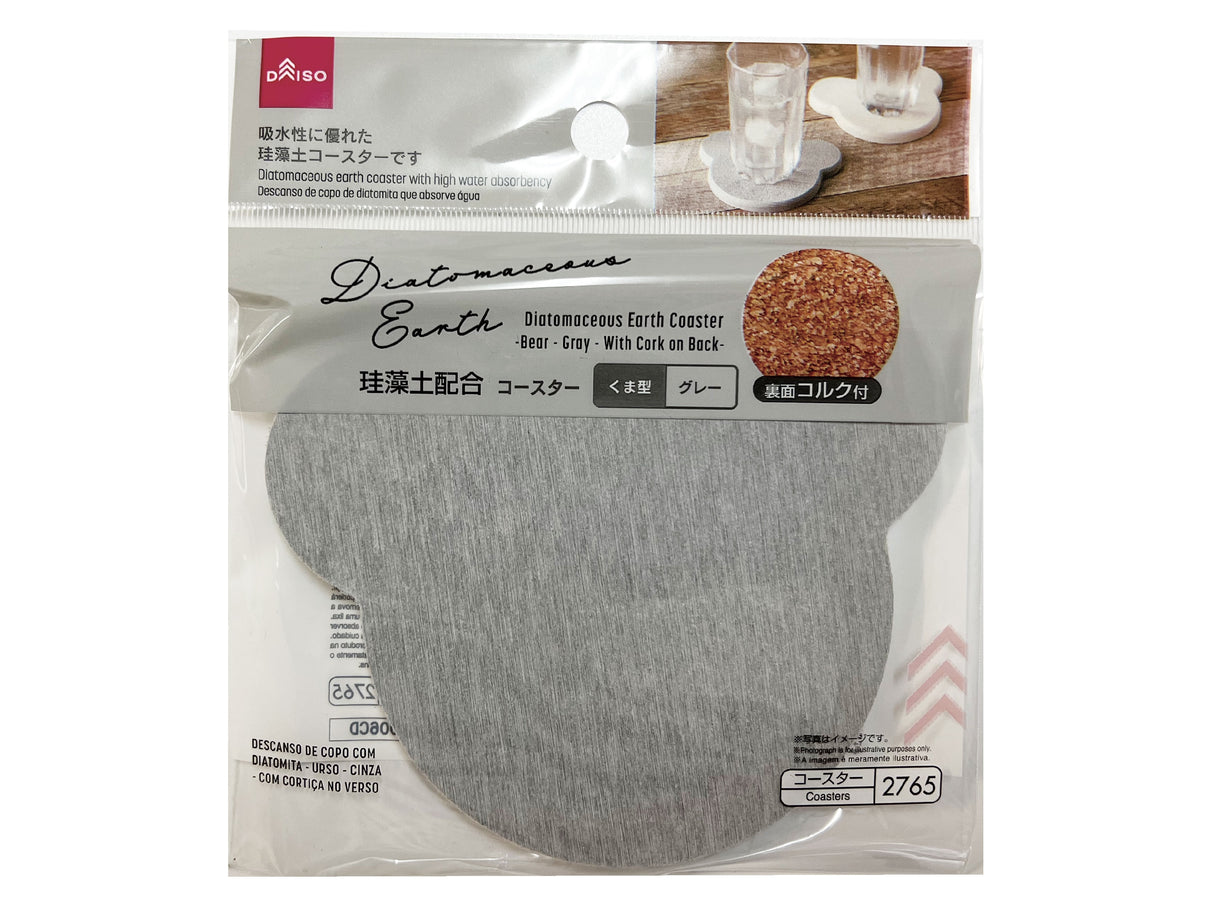 Diatomaceous Earth Coaster with Cork Bear