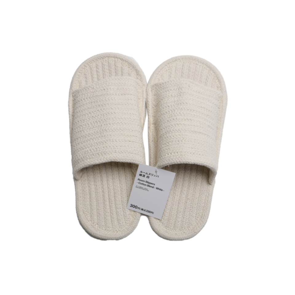 Room Slippers Cotton Blend White 26cm - 27cm