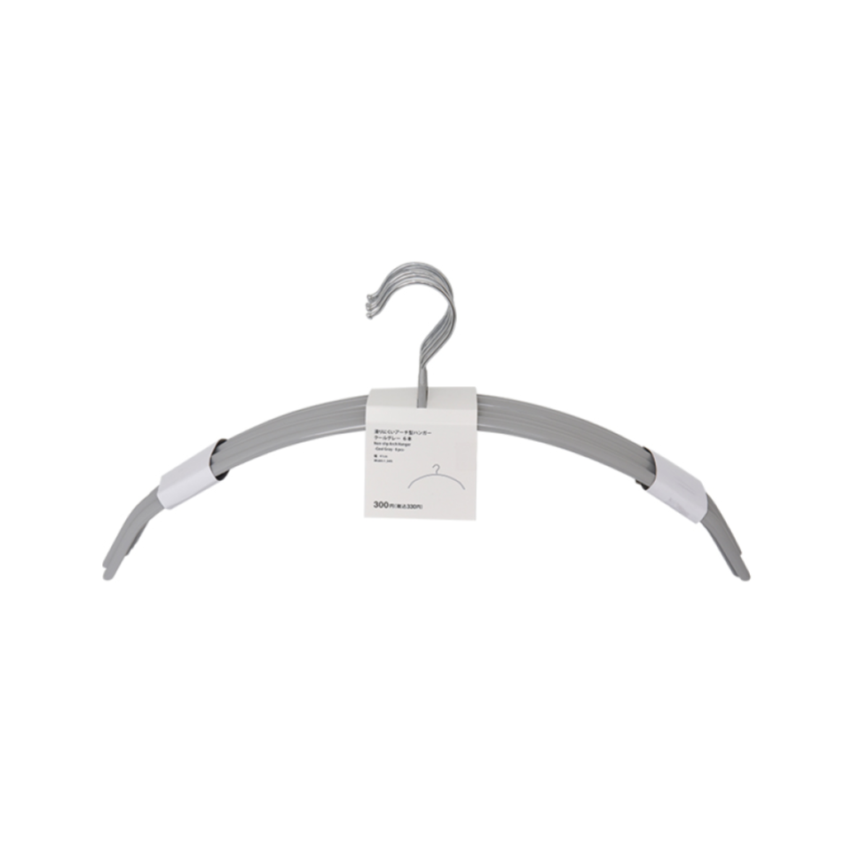 Non Slip Arch Hanger Cool Gray 6 Pieces