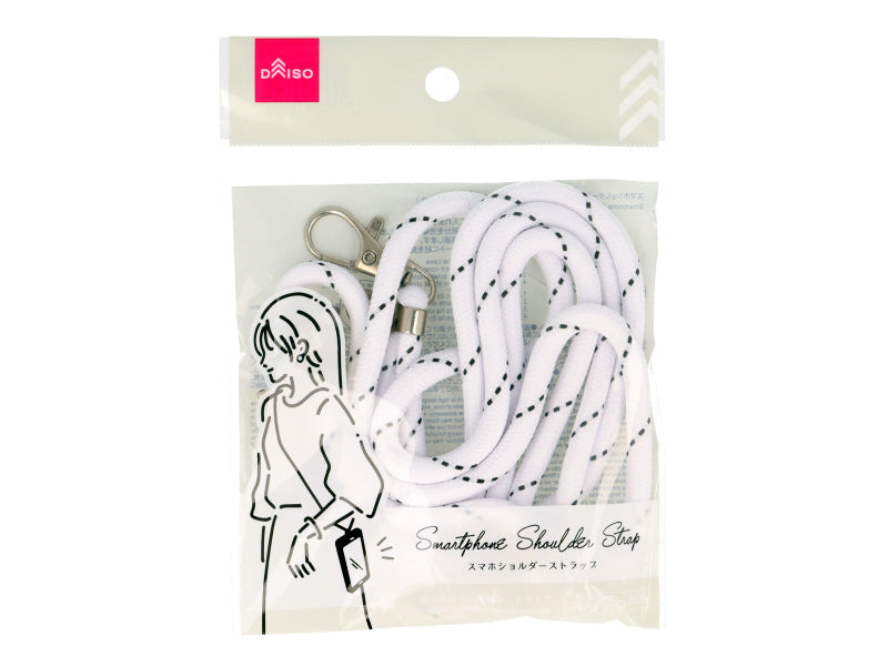 Smartphone Shoulder Strap Clear Sheet White Base and Black Dot