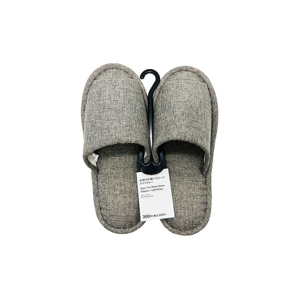 Open Toe Outer Seam Slippers Light Gray 26cm - 27cm