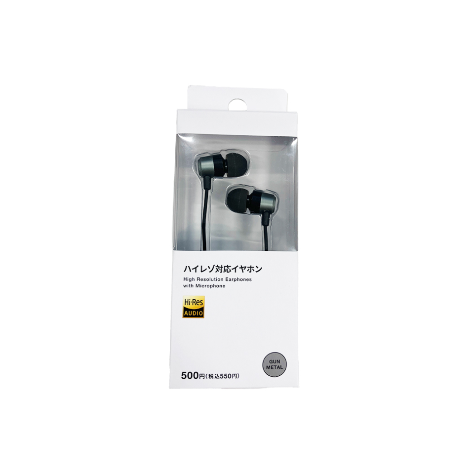 High Resolution Earphones With Microphone Gunmetal 35mm Jack