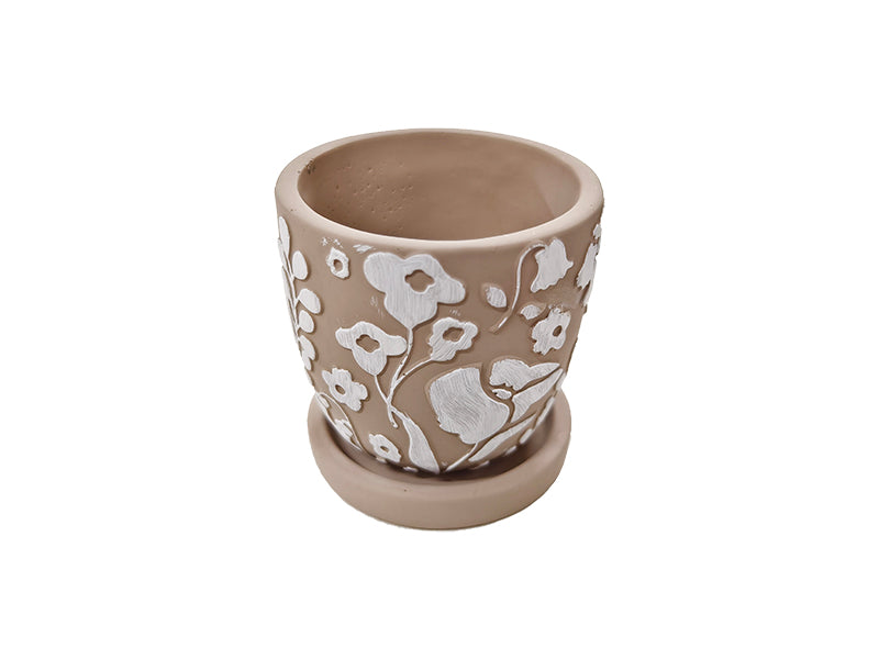 Planter Bowl Brown Flower