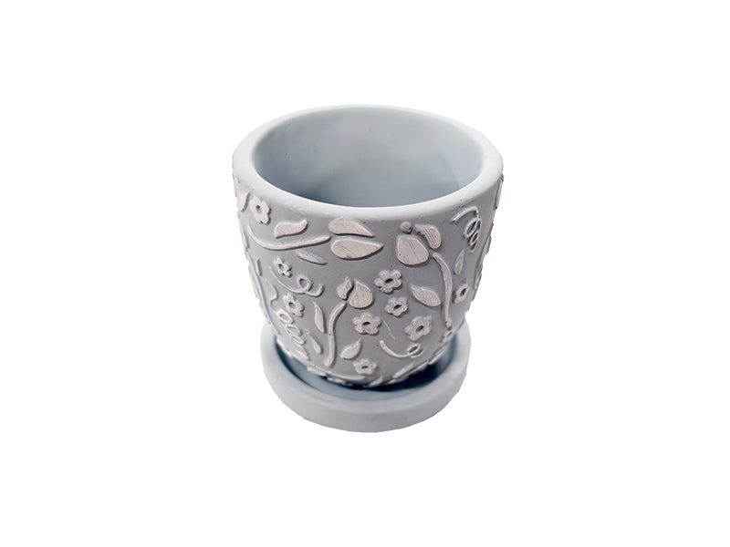 Planter Bowl Grey Flower