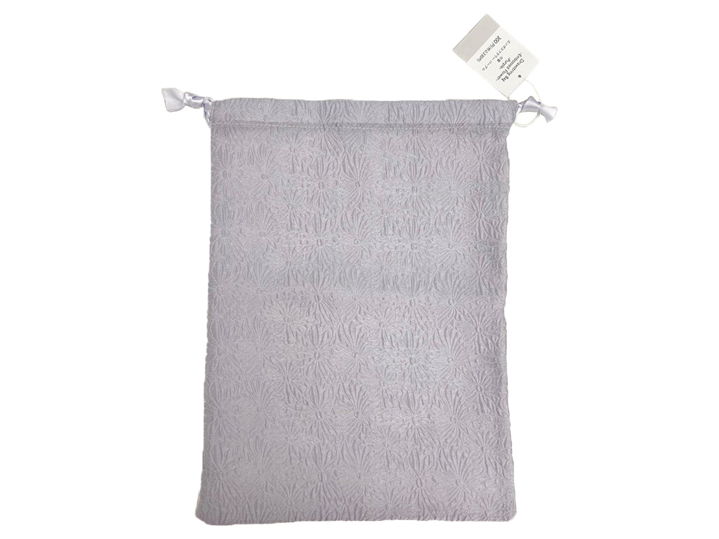 Drawstring Bag Embossed Flower Purple