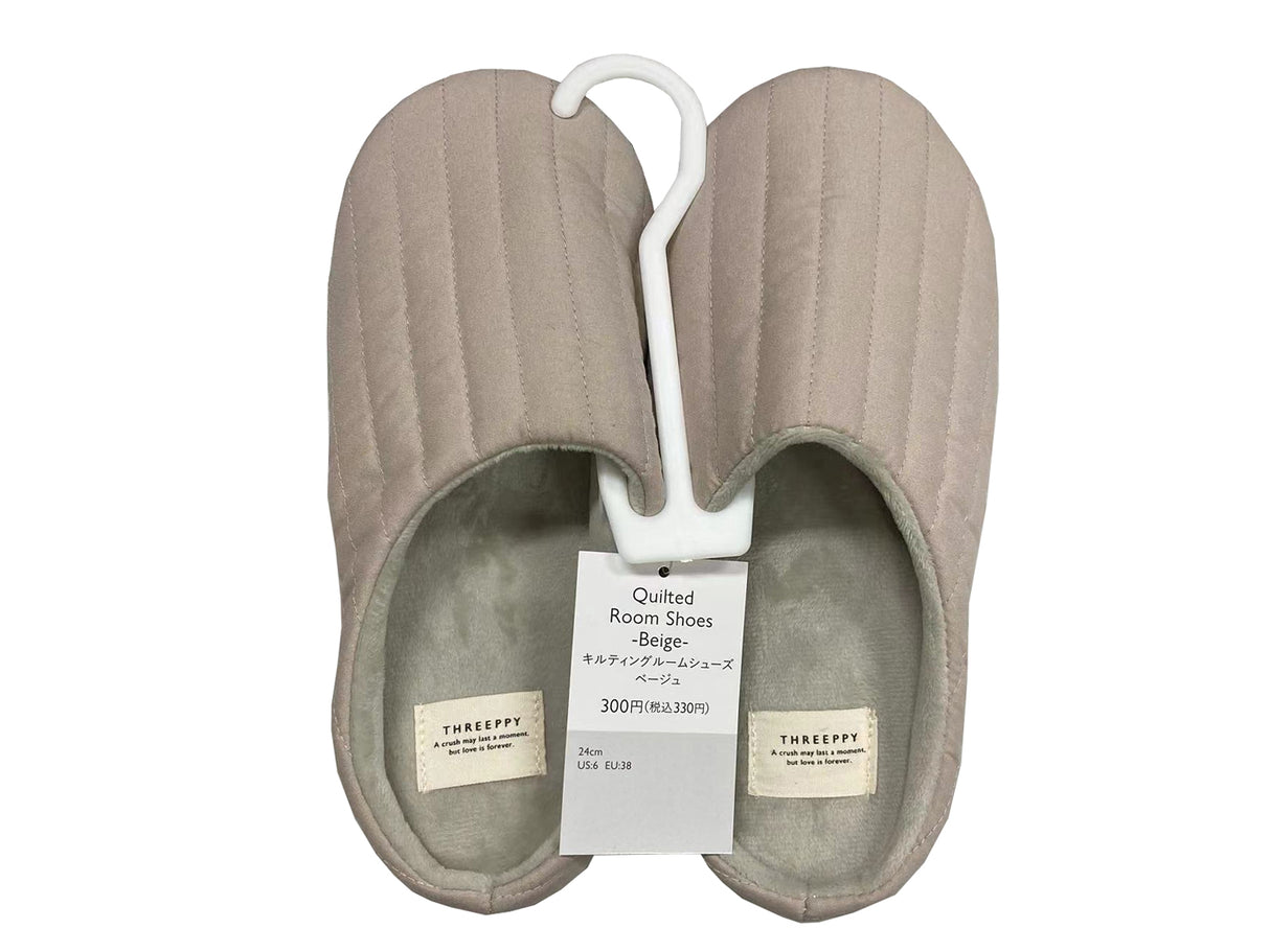 Quilted Room Shoes Beige