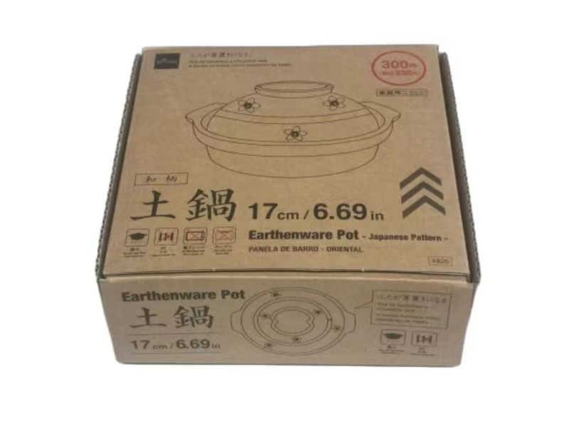 Earthenware Pot 17cm Japanese Pattern