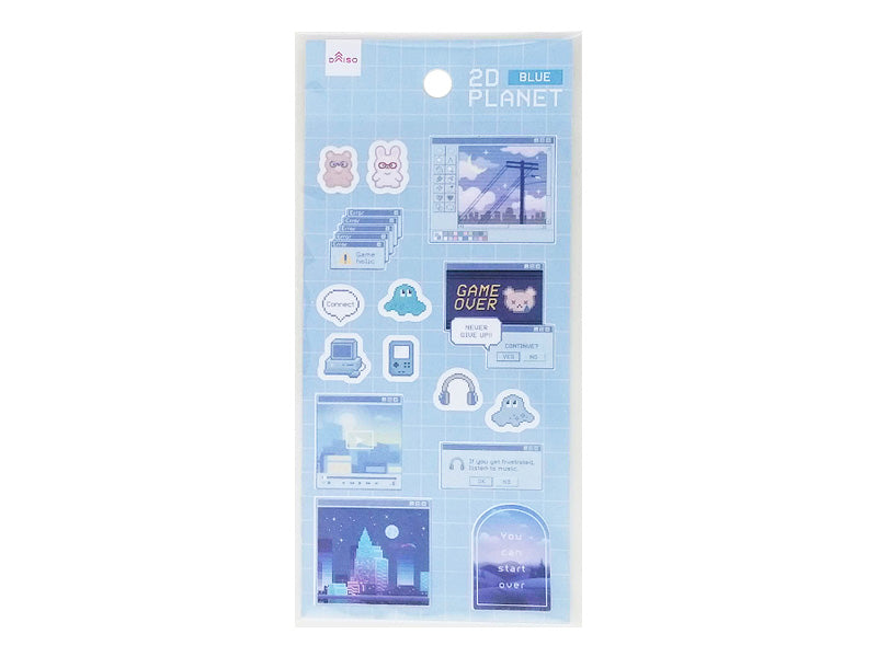 Sticker Sheet 2D Planet Blue