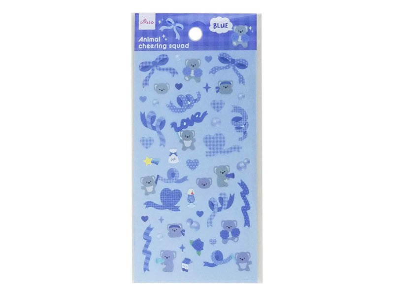 Sticker Sheet Animal Cheering Squad Blue