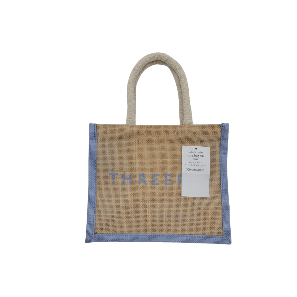 Color Jute Tote Bag A6 Blue
