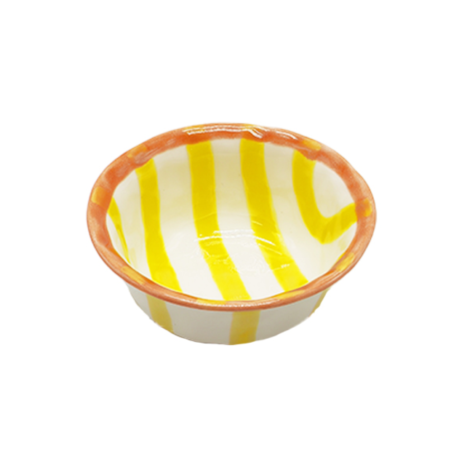 Bowl Striped Yellow 15cm x 15cm x 7cm