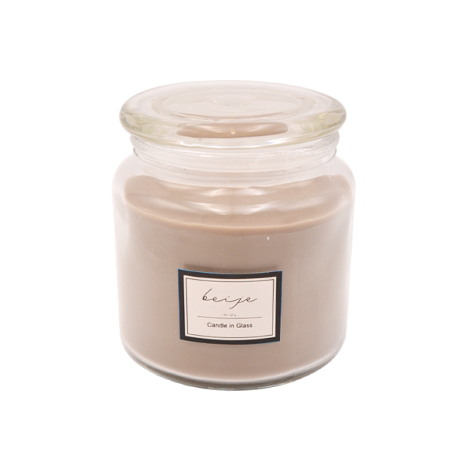 Glass Candle Beige