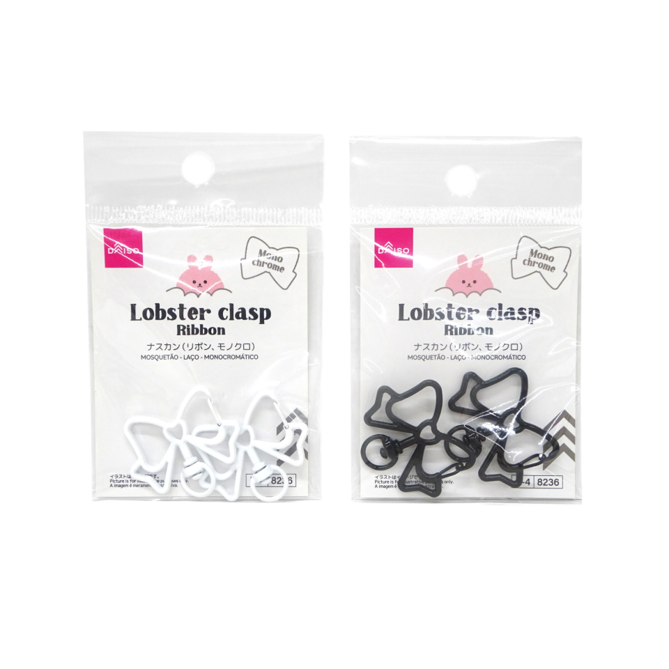 Lobster Clasp Ribbon Monochrome