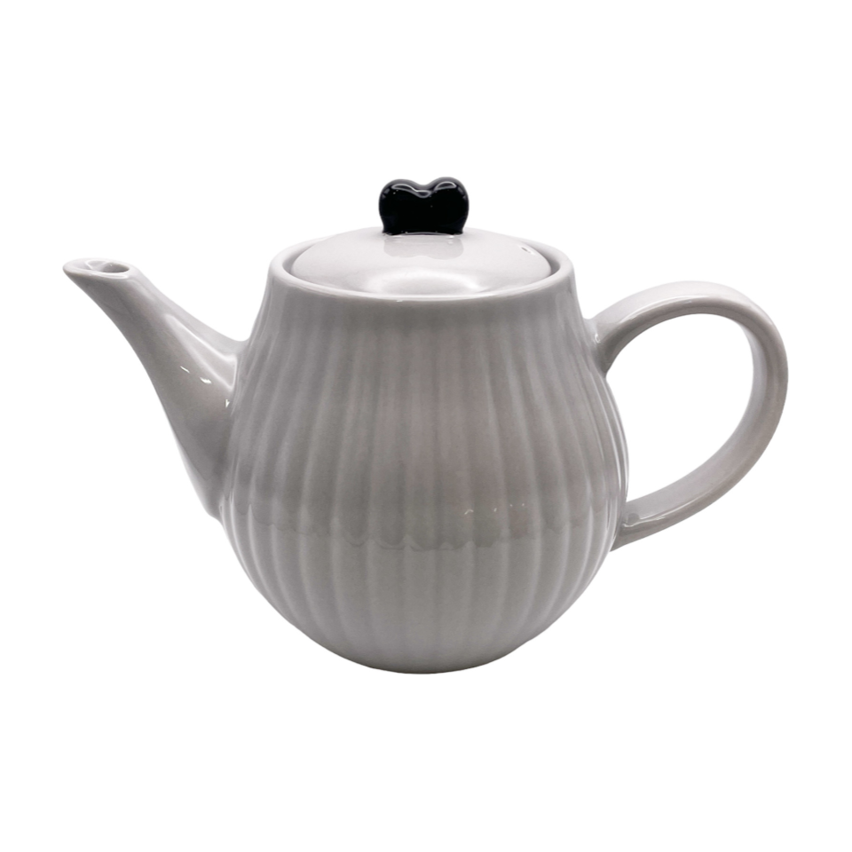 Teapot Monotone Heart Gray