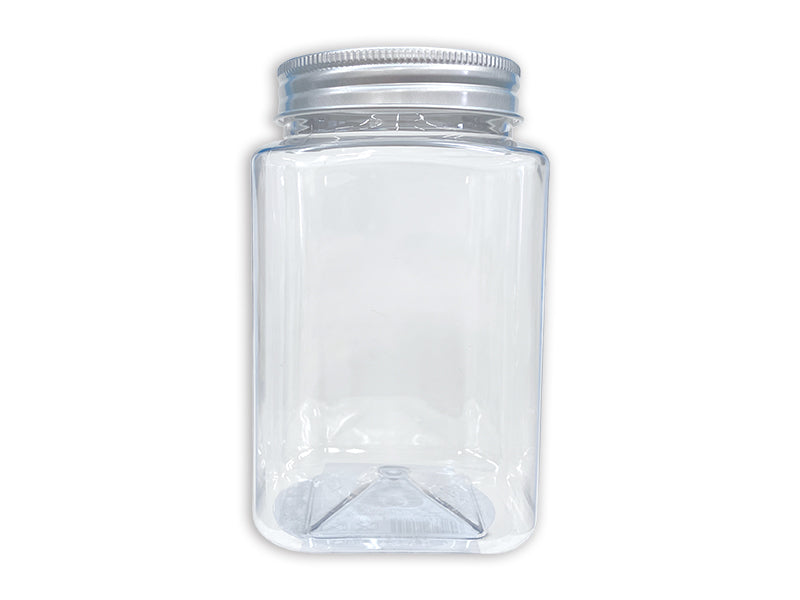 Canister with Aluminum Lid Square Shape