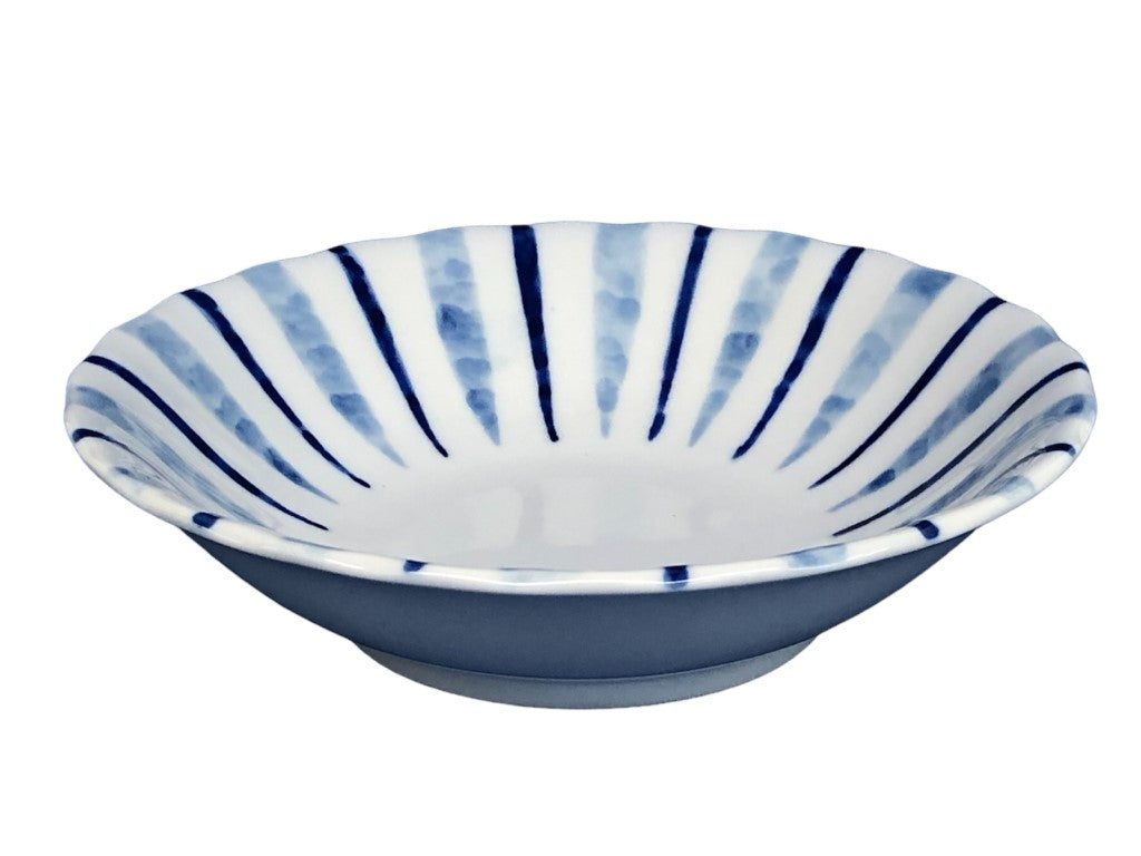 Serving Bowl Thick Striped Pattern