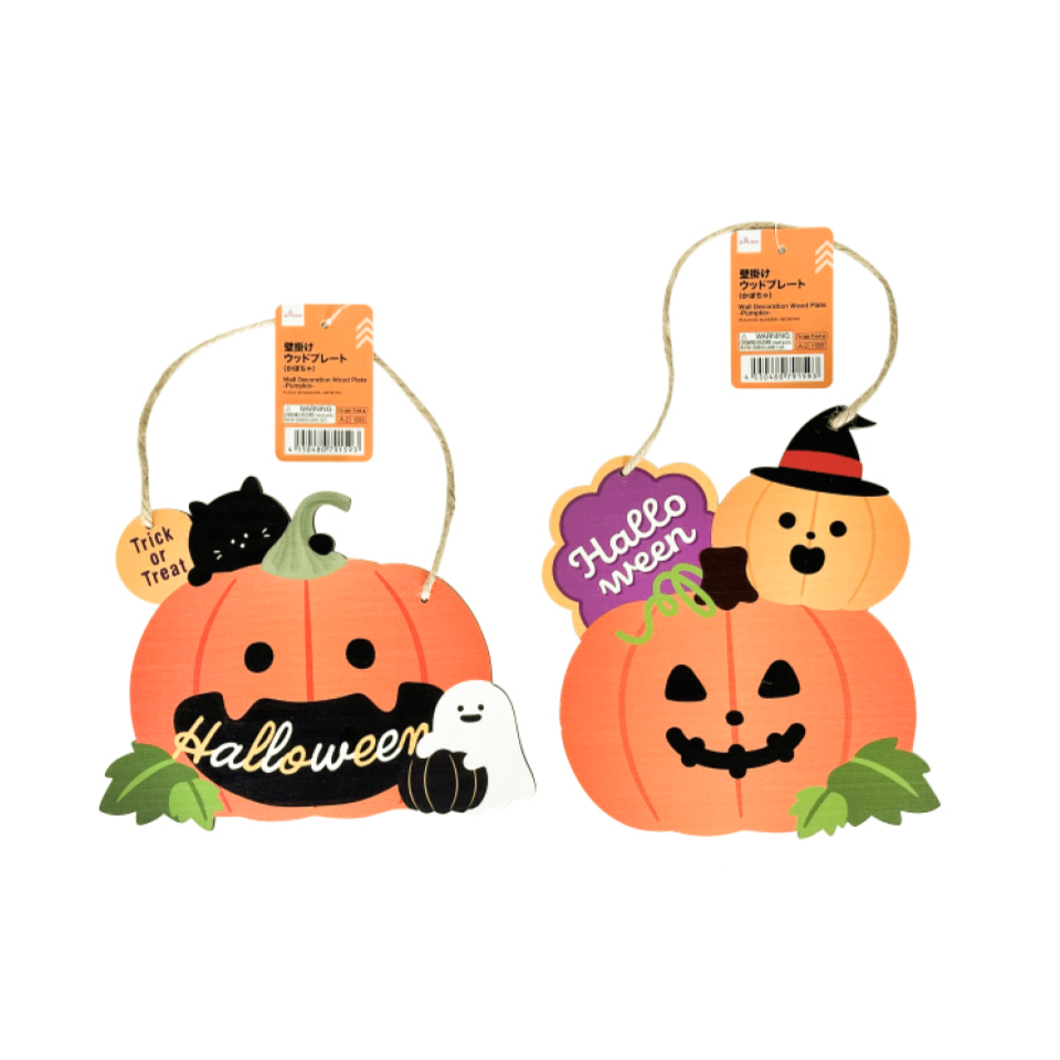Halloween Wall Decoration Wood Plate Pumpkin