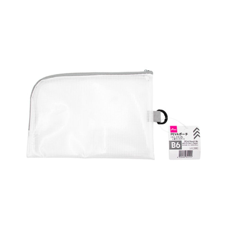 PEVA Pouch B6 with D Ring L Shaped Zipper