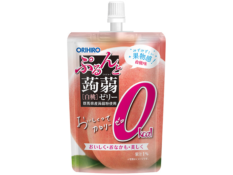 Orihiro Plandu Purunto Konjac Jelly Standing Zero Calories White Peach 130g