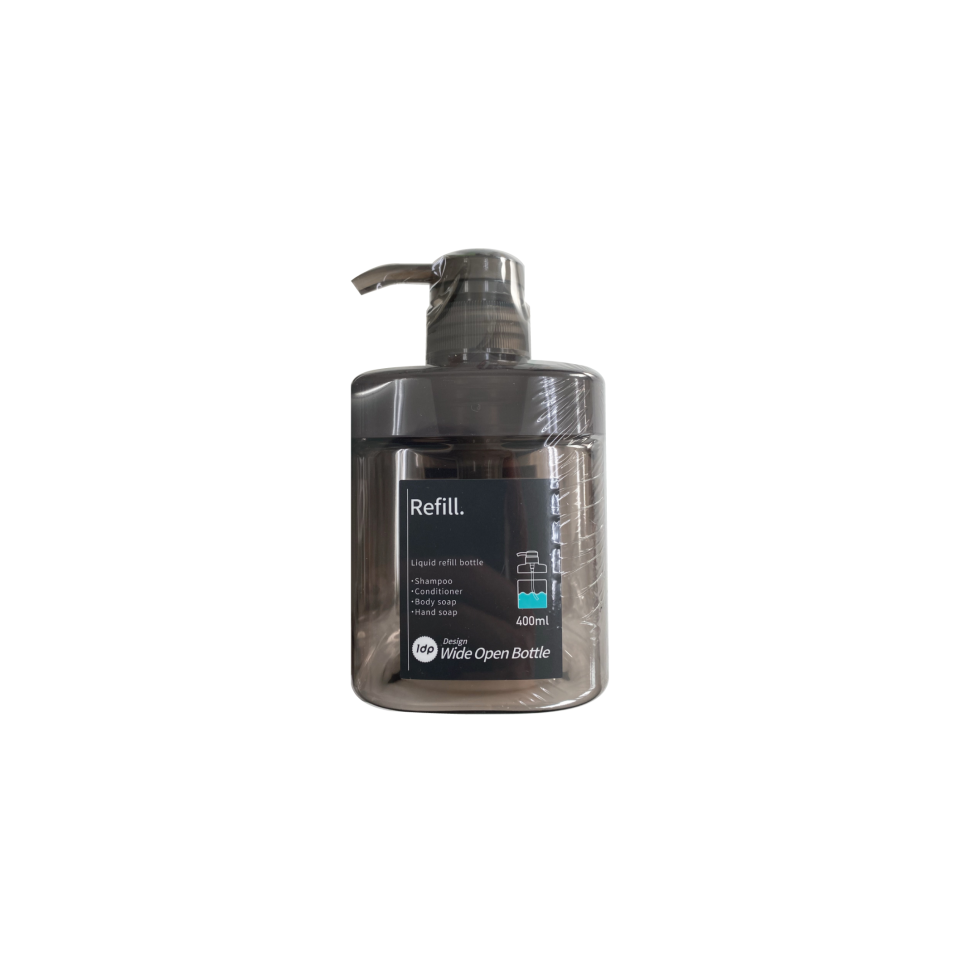 1DP Wide Mouth Pump Bottle 400ml Square Amber