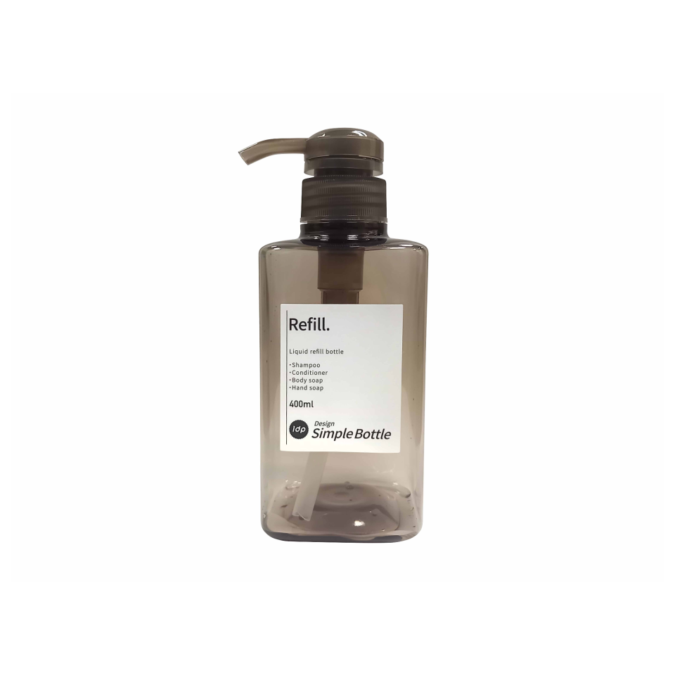 1DP Normal Pump Bottle 400ml Square Amber
