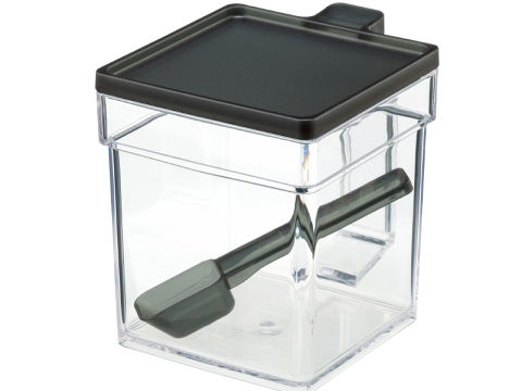 Square Pot Clear Black