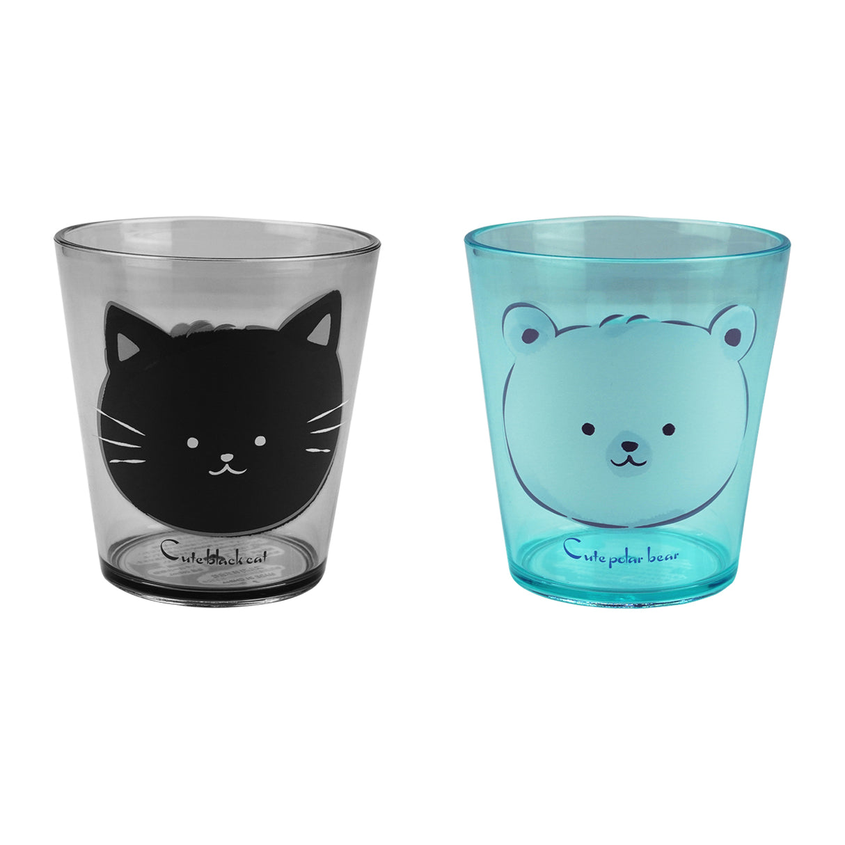 Plastic Cup Animal Polar Bear/Black Cat