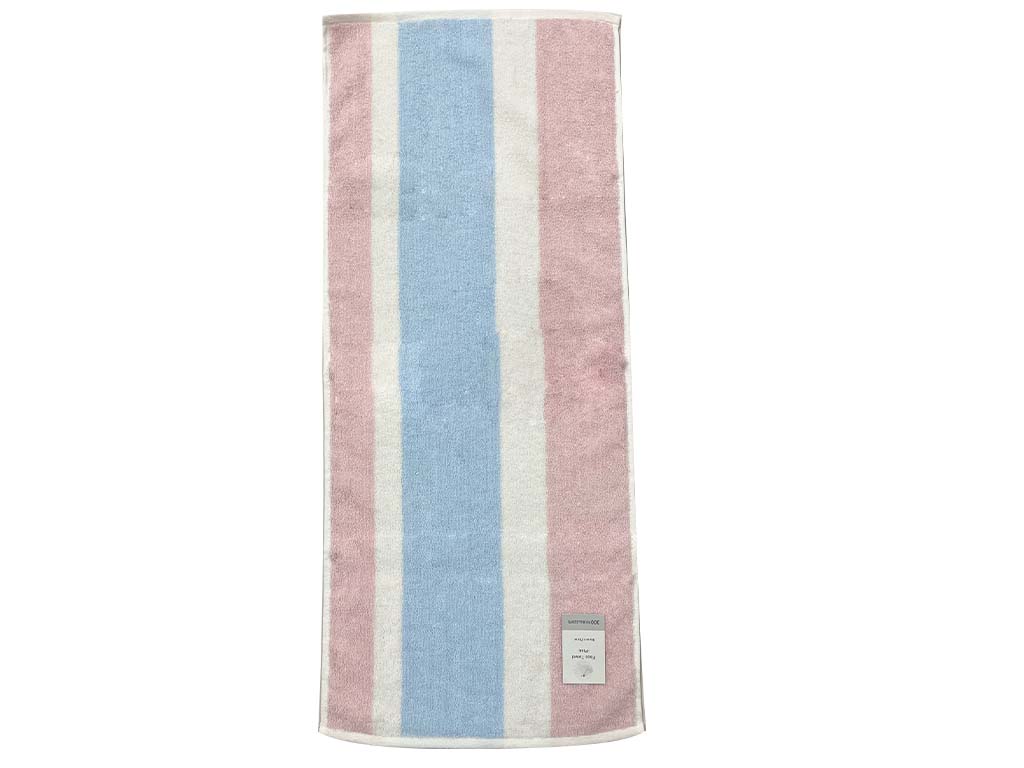 Face Towel Stripe Pink Flossy