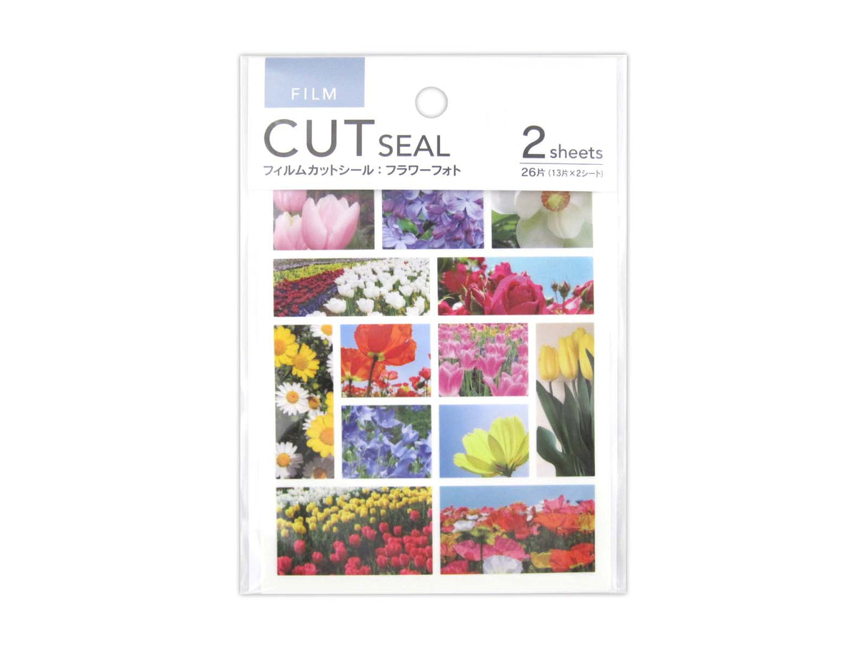 Film cut sticker - flower photo -  26 pieces -