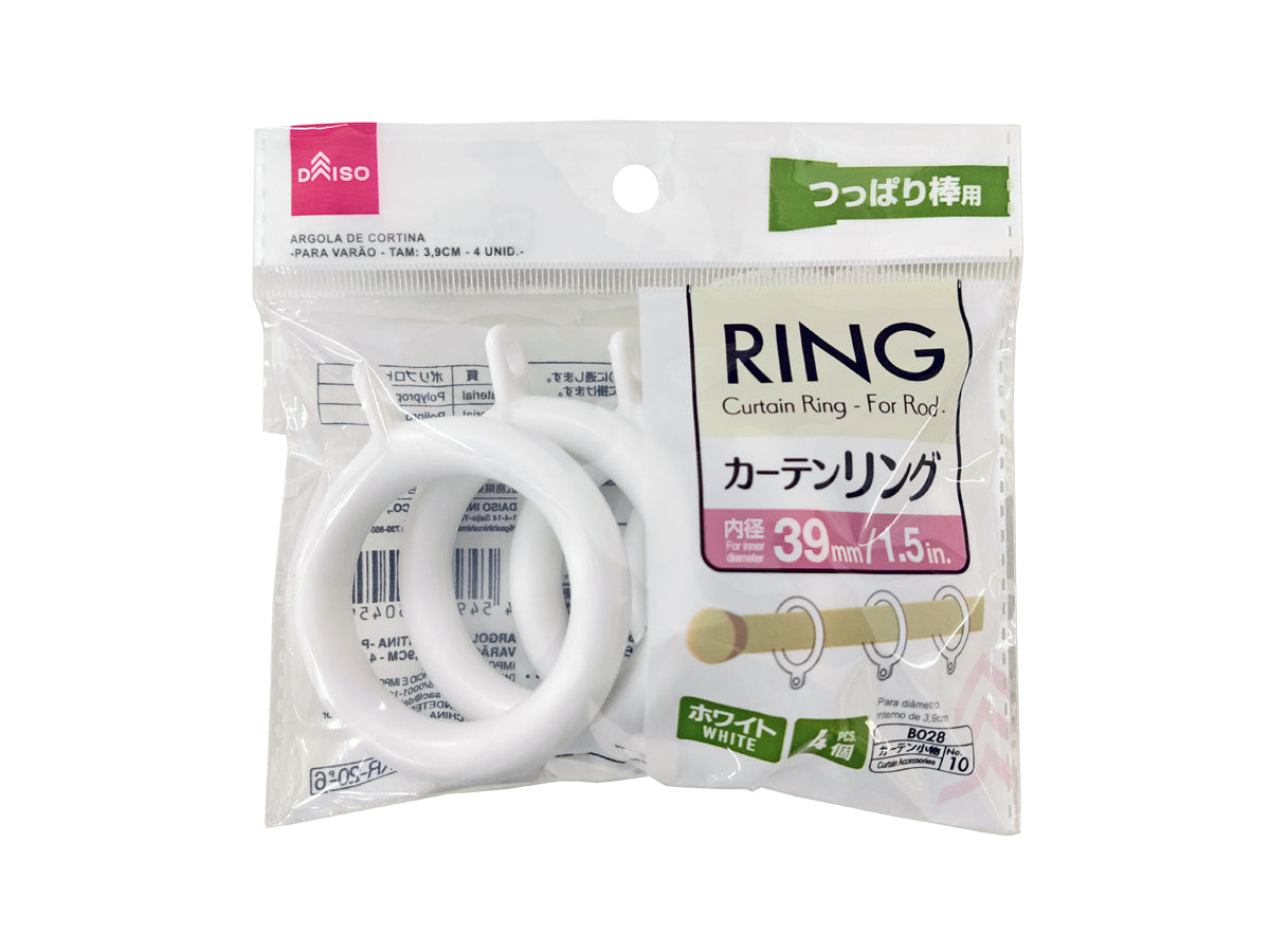 Curtain Ring White for Rod 39mm