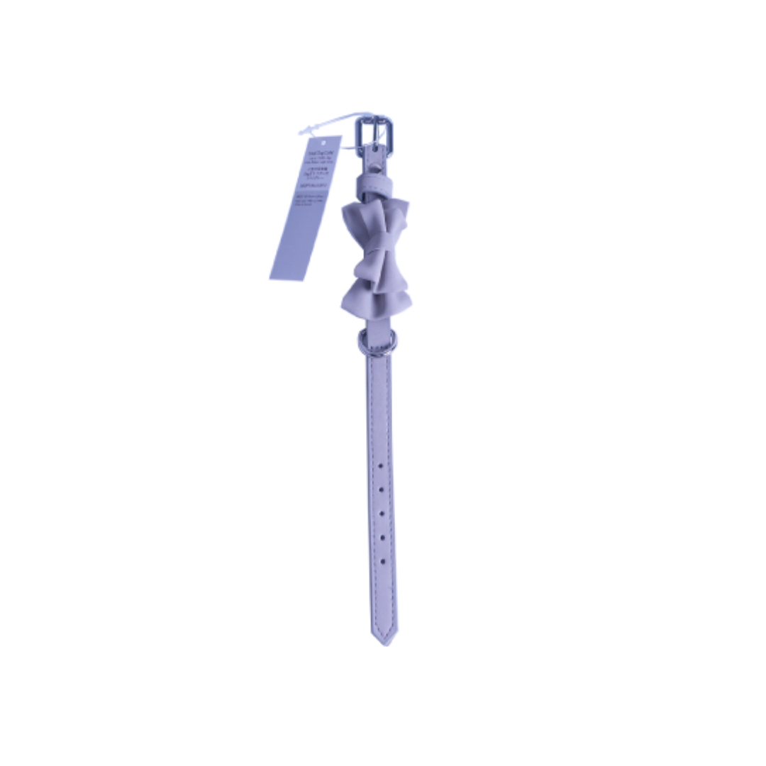 Small Dog Collar Up To 5kg with Ribbon Light Gray
