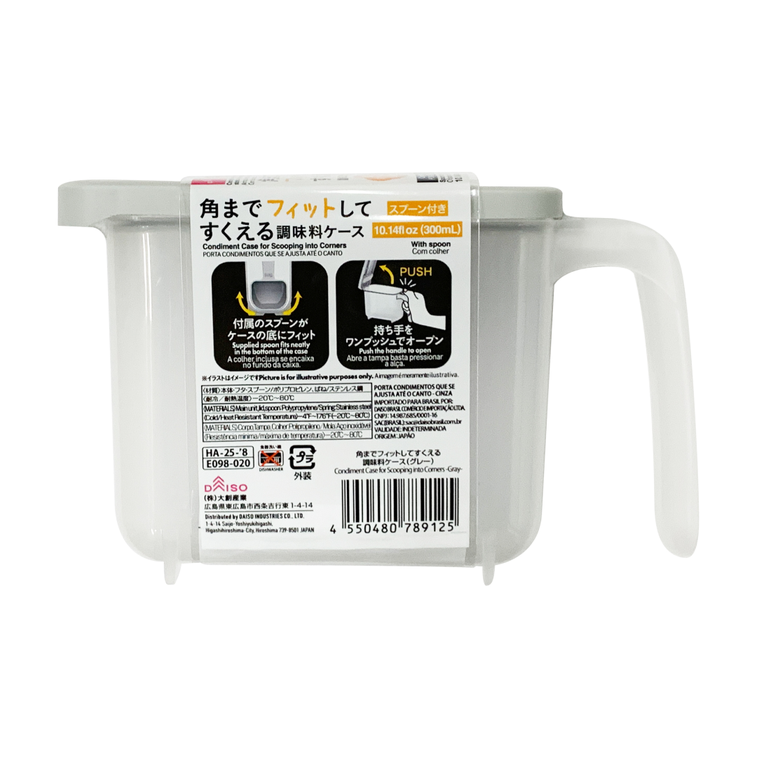 Condiment Case for Scooping Into Corners Gray