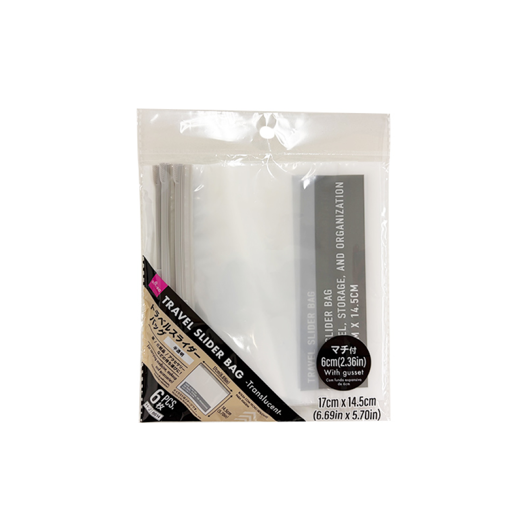Travel Slider Bag Translucent with Gusset