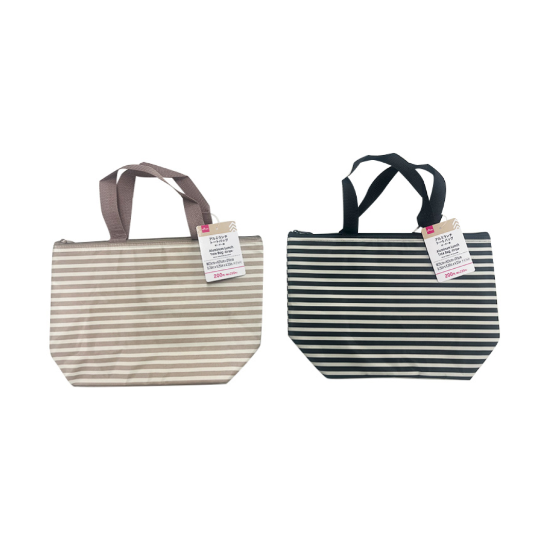 Aluminum Lunch Tote Bag Stripe