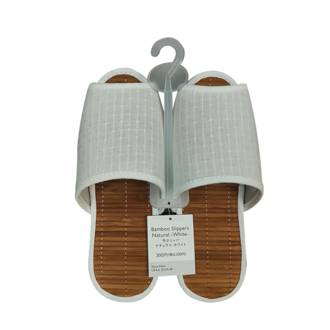 Bamboo Slippers Natural White