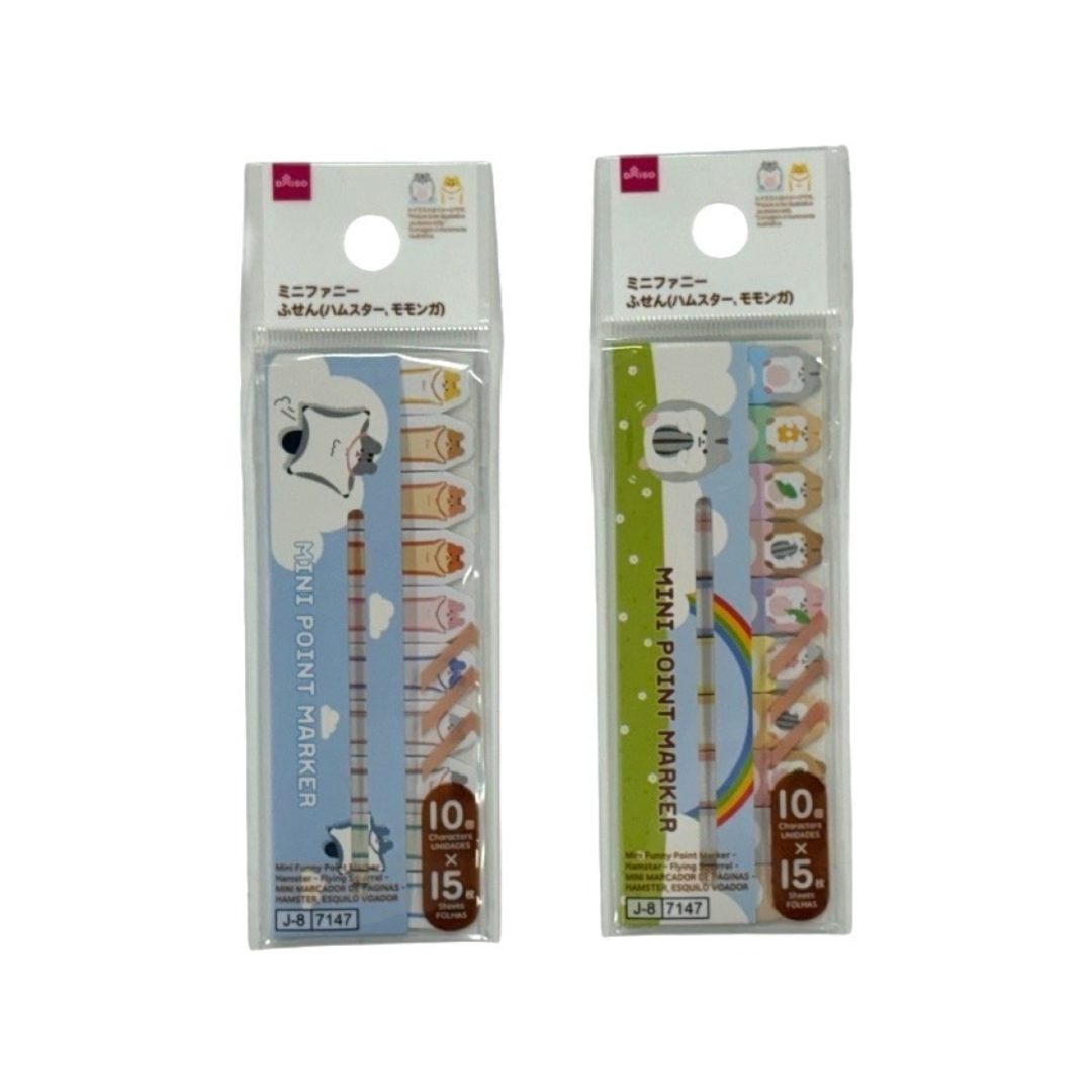 Mini Funny Point Marker 10 Characters 15 Sheets Hamster Flying Squirrel