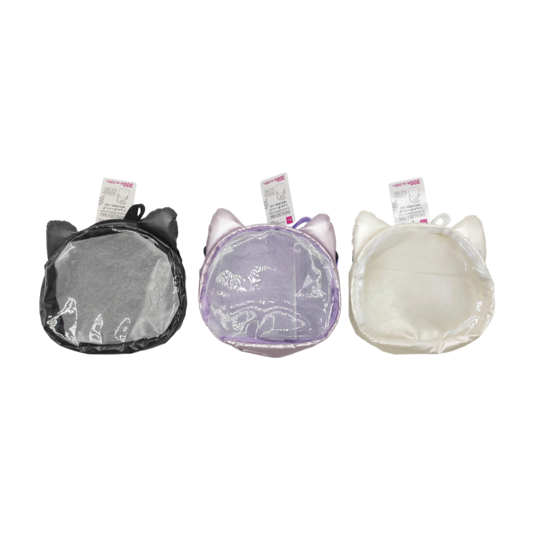 Cat Ears Shoulder Bag with Window Flap Round