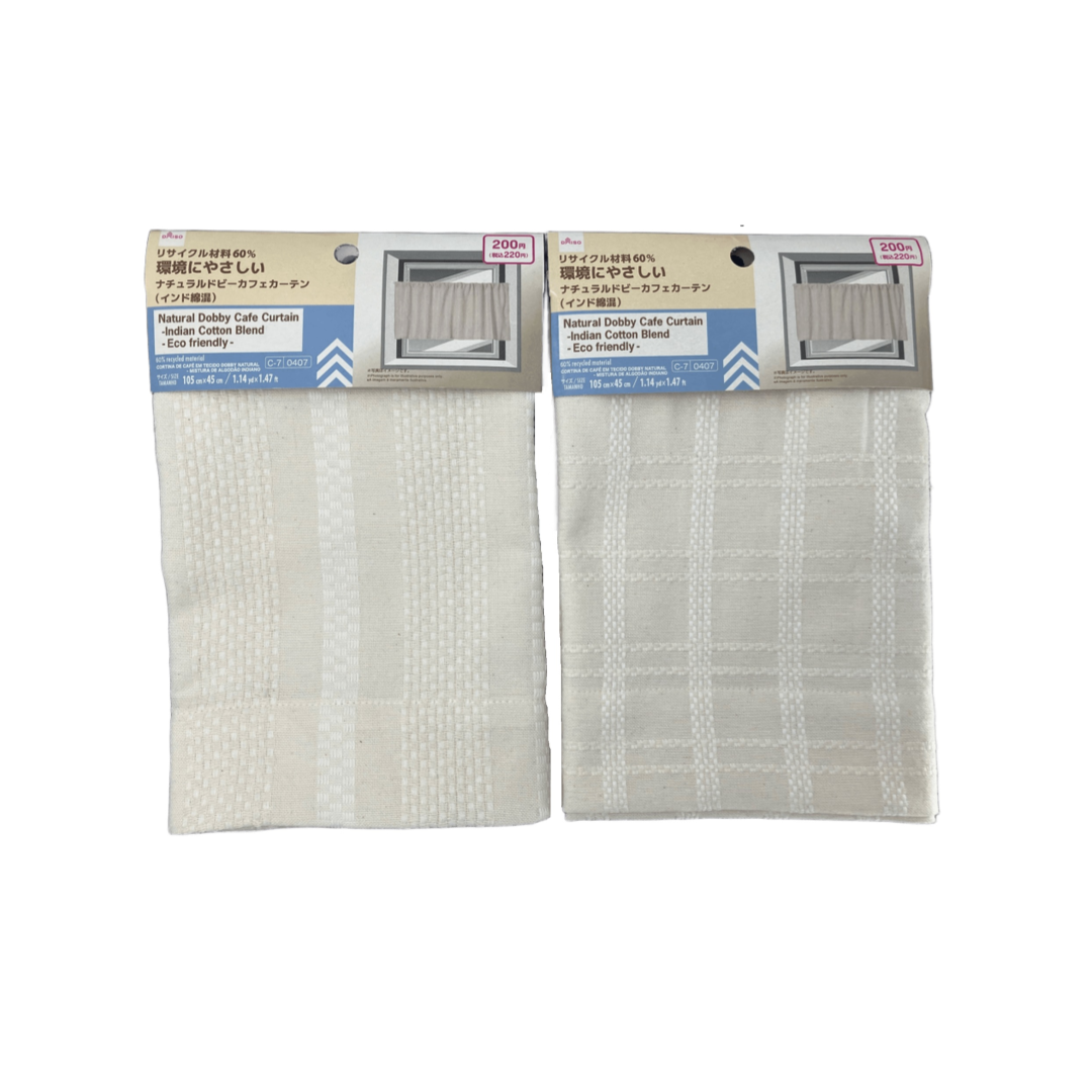 Natural Dobby Cafe Curtain Indian Cotton Blend