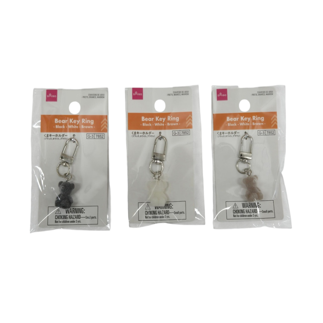 Bear Key Ring Black/White/Brown