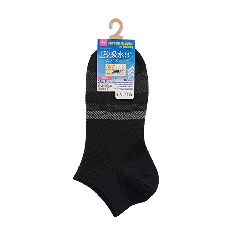 High Water-Absorption Socks - For Ladies - Coarse Mesh - Line -Short Length -
