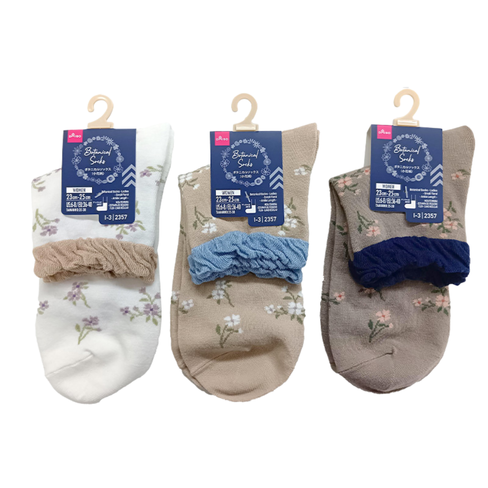 Botanical Socks Ladies Small Floral Ankle Length
