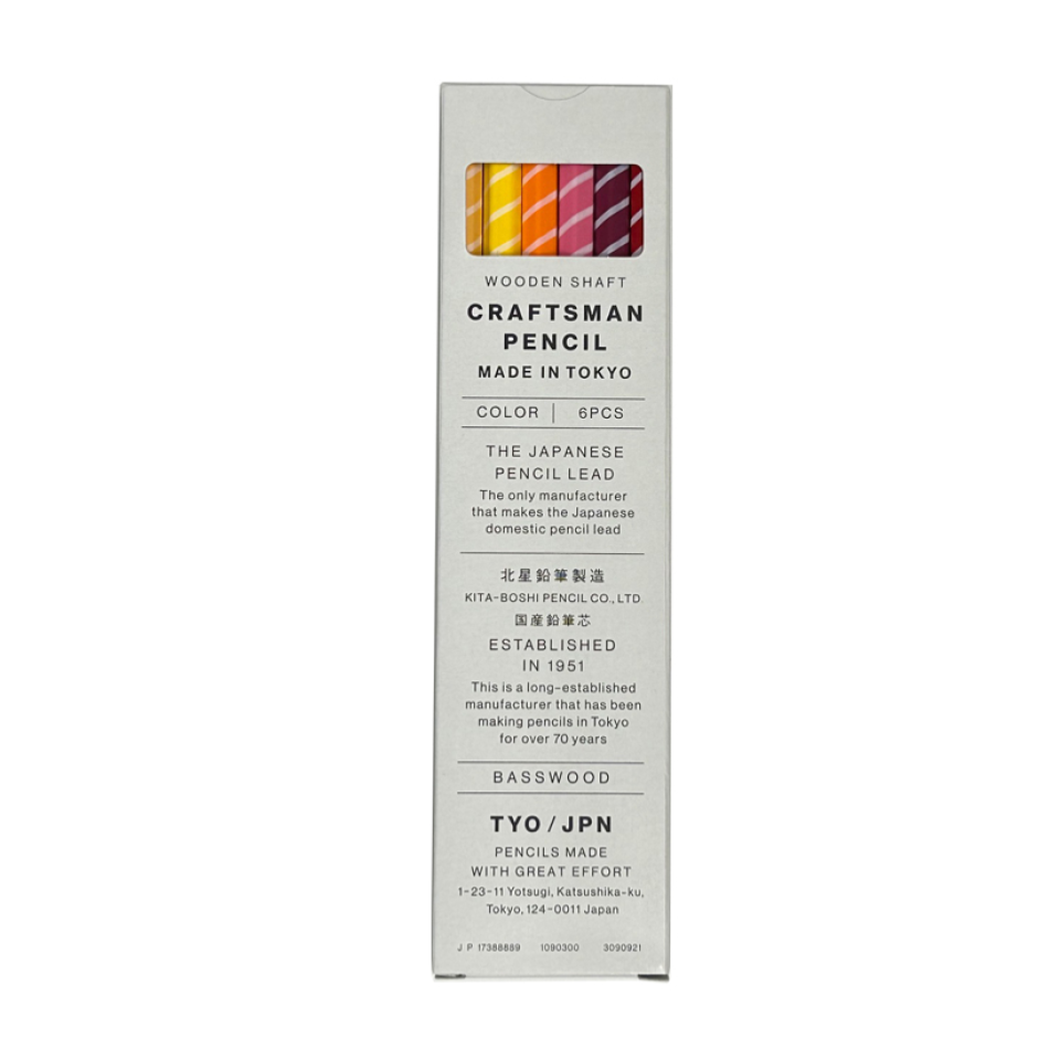 Craftsman Pencil 6 Colors Warm Color