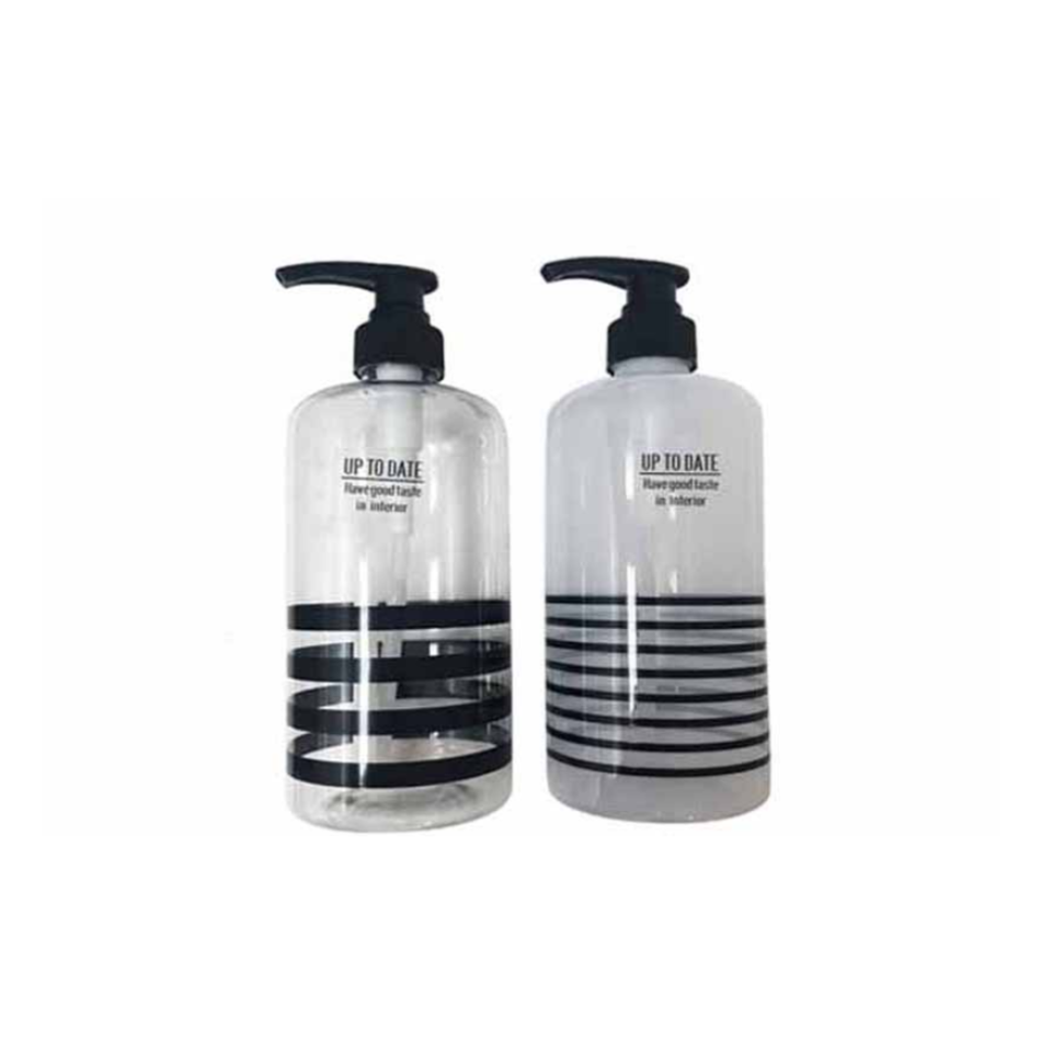 Clear Pump 750ml Border Mono Chrome