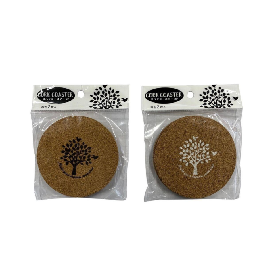 Cork Coaster Round Shape Tree