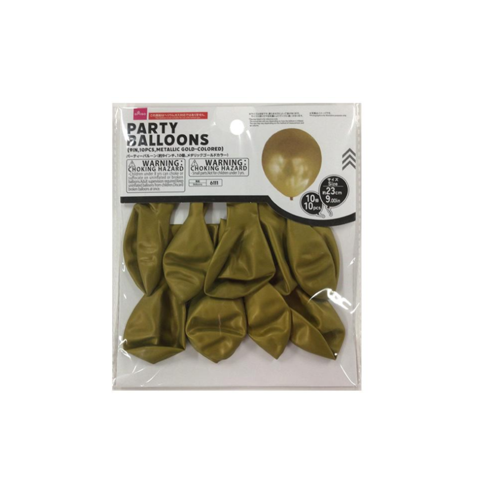 Party Balloons 9in Metallic Gold