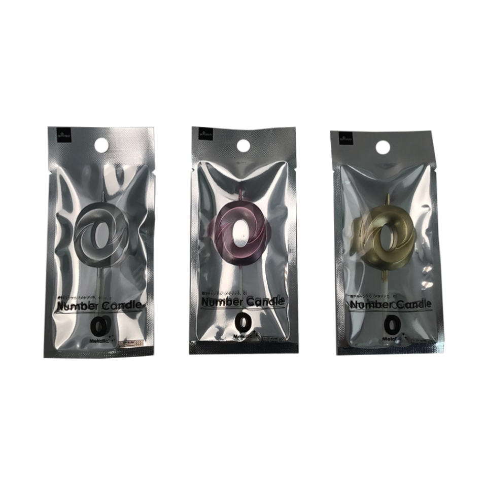 Number Candle Metallic 0